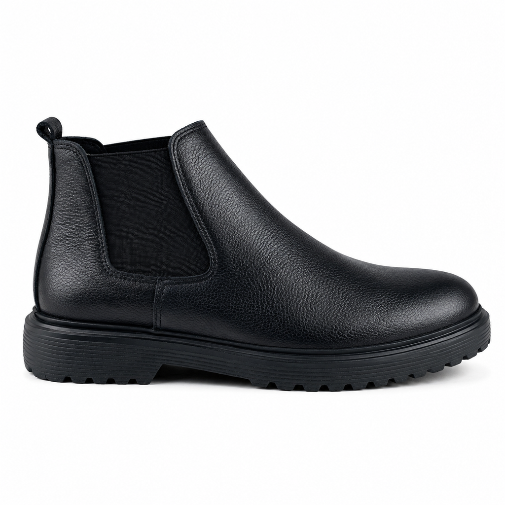 Bottine Chelsea Homme en Cuir Noir 0306 | Lemusc.ma