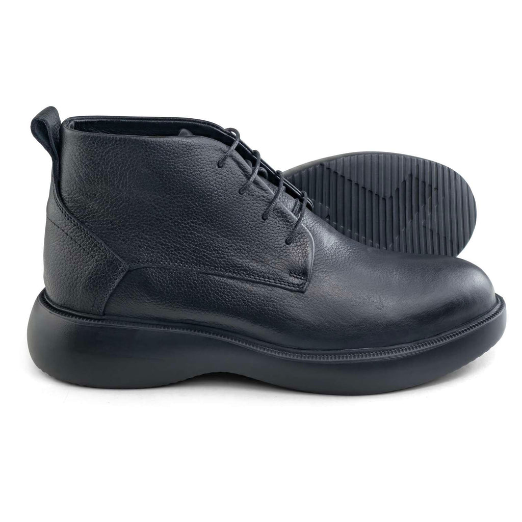 0305 bouttine en cuir homme noir