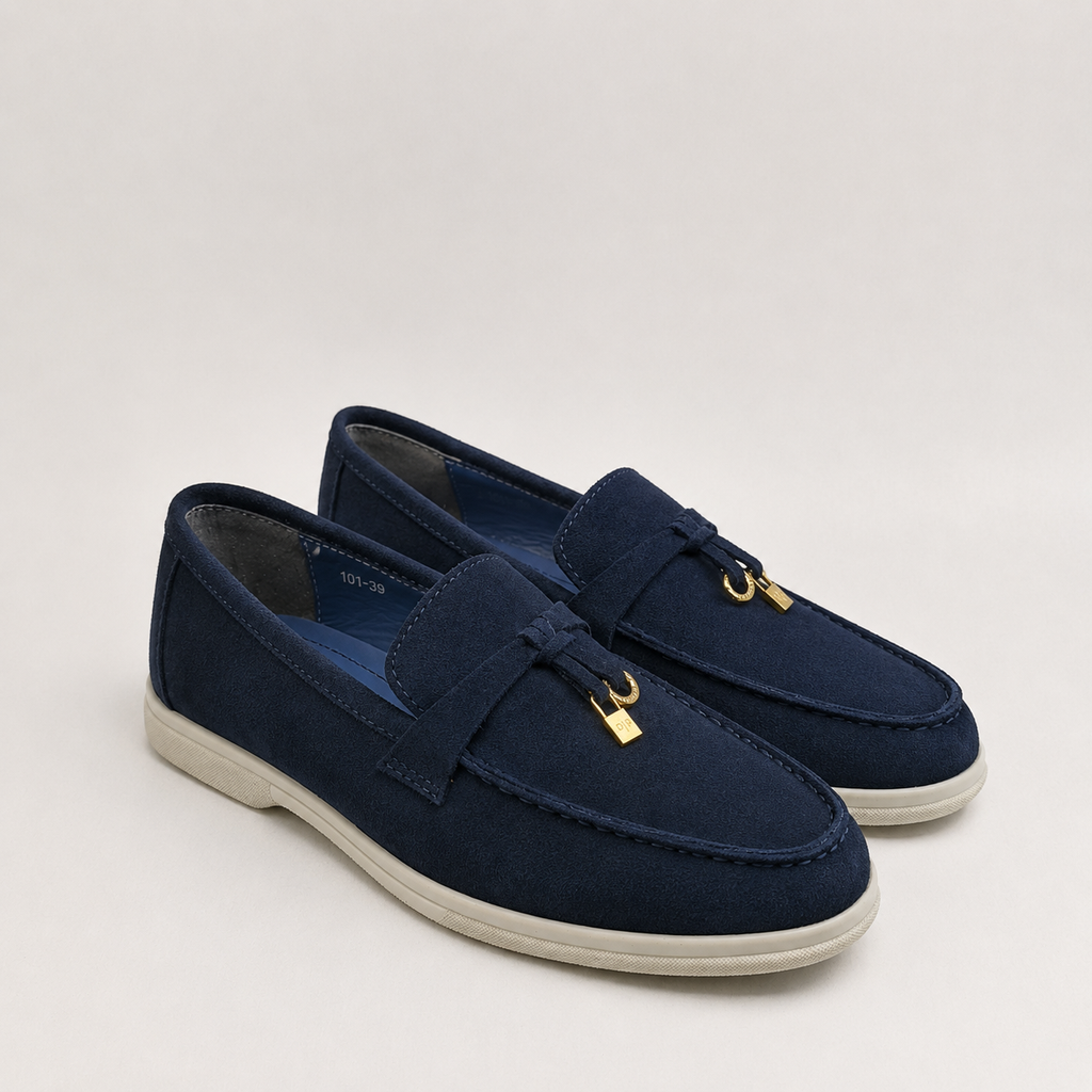0116 chaussure Femme en cuir daim  bleumarin