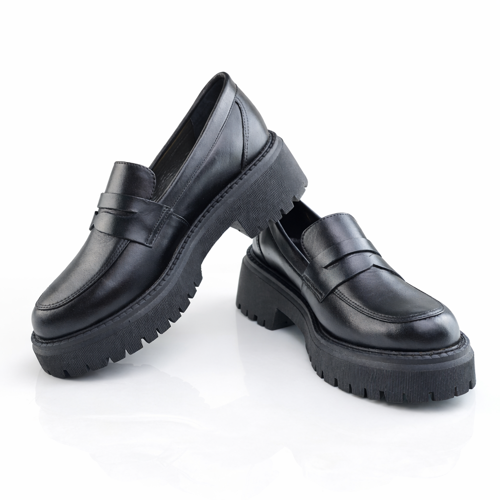 Chaussure Femme en Cuir Beige et Noir 0817 | Lemusc.ma