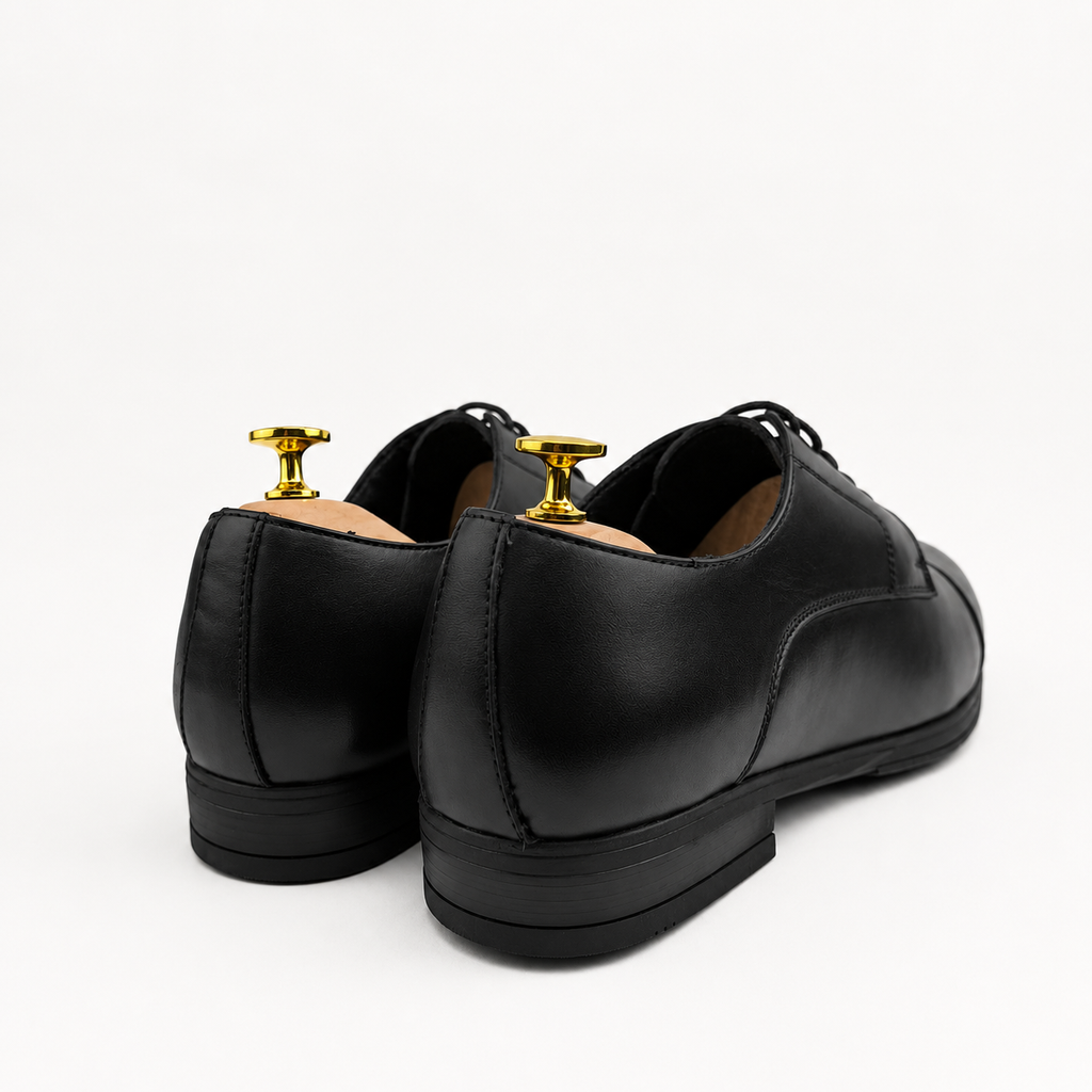 0322 Chaussures Homme  en cuir noir