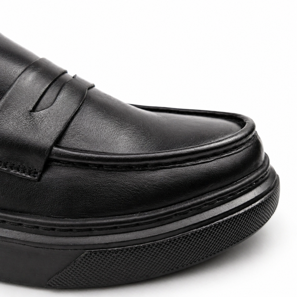 054 Chaussures Homme Mocassins sports en cuir noir