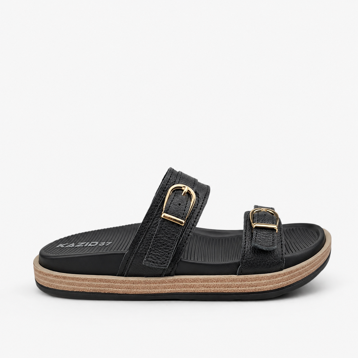 042 sandale médical femme en cuir noir