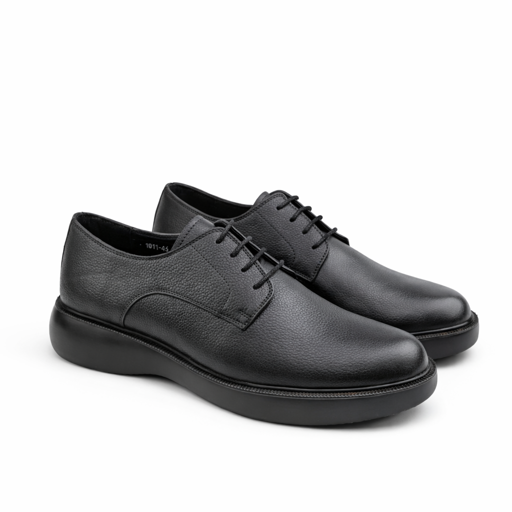 0316 chaussure confort cuir  noir