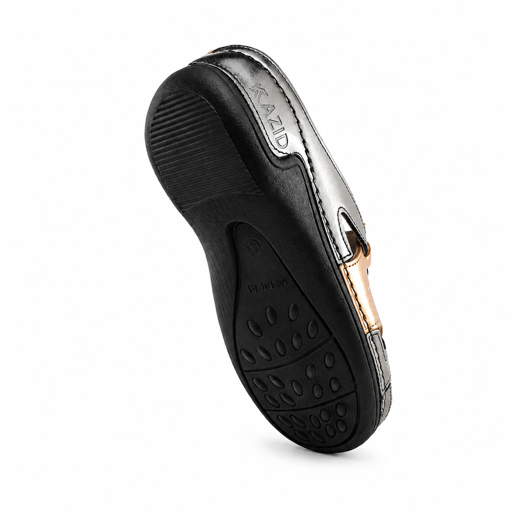 0621 sandale médical en cuir femme nickel