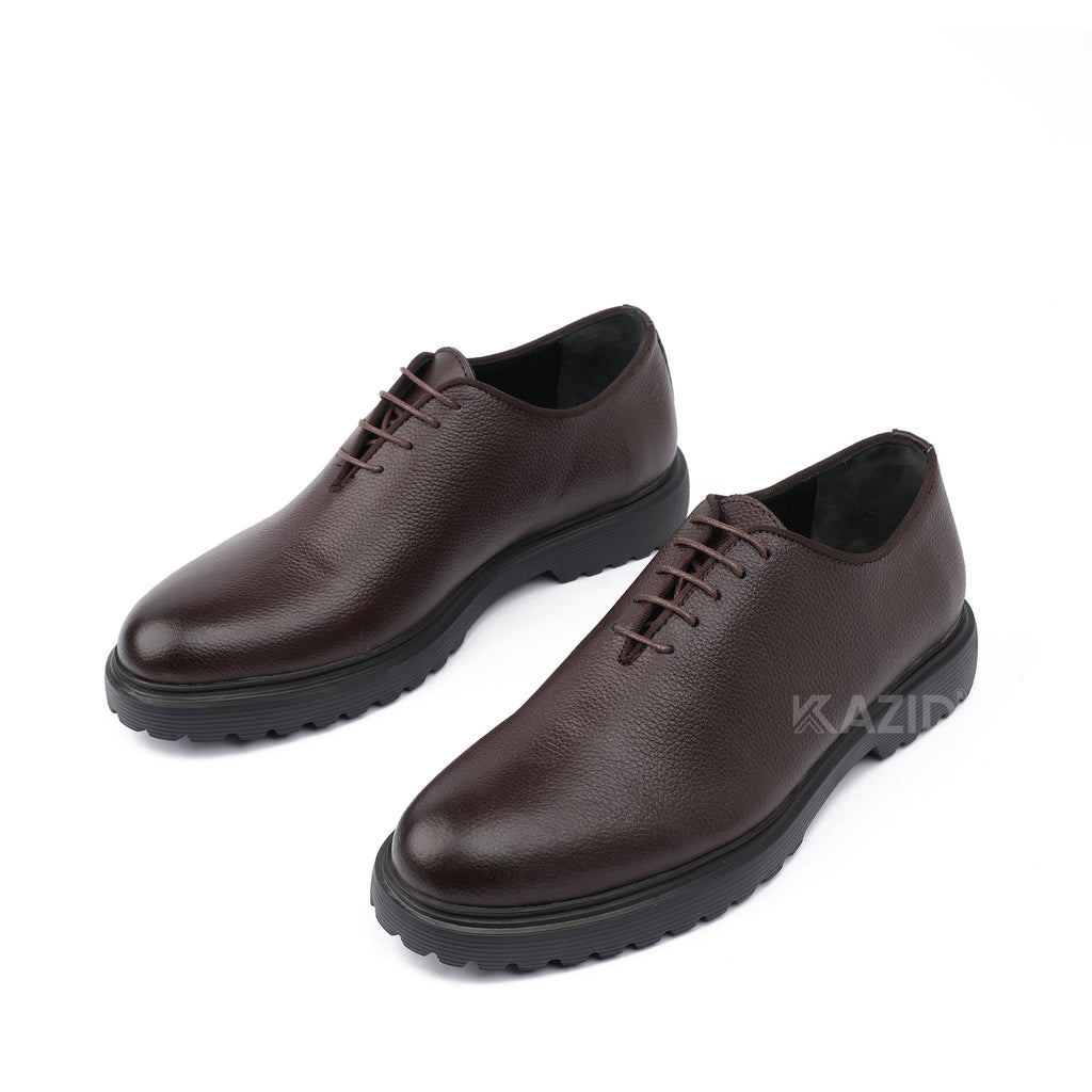 0414 chaussure Richelieu homme en cuir marron