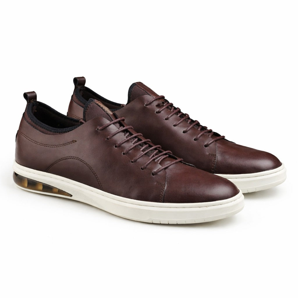 0171 Chaussure Sneaker Homme en cuir  marron