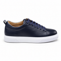 0224 Chaussure Sneaker Homme en cuir  bleumarin