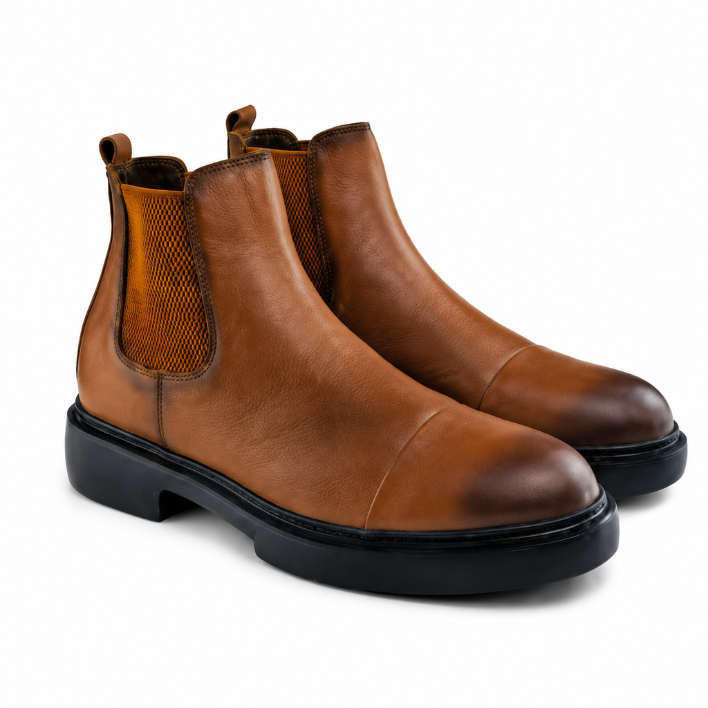 033 bouttine homme en cuir tabac