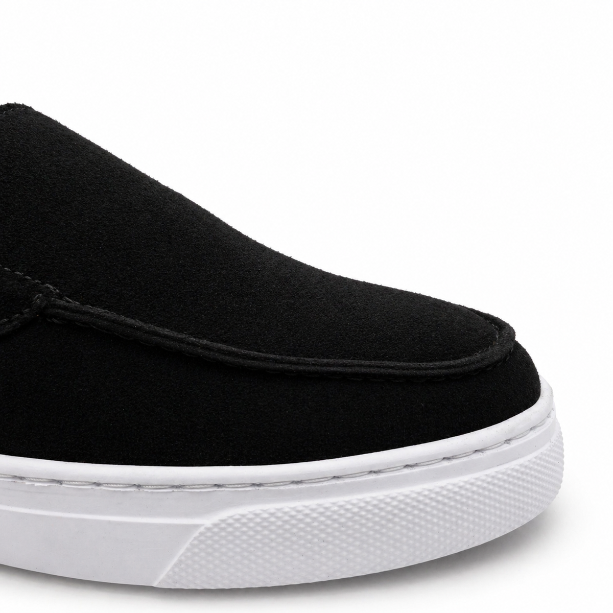 0108 Chaussures Homme Mocassins sports en cuir daim noir