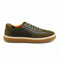 Sneaker Homme en Cuir Kaki 0235 | Lemusc.ma
