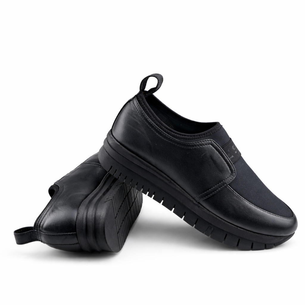 0622 chaussure Sneaker femme en cuir noir