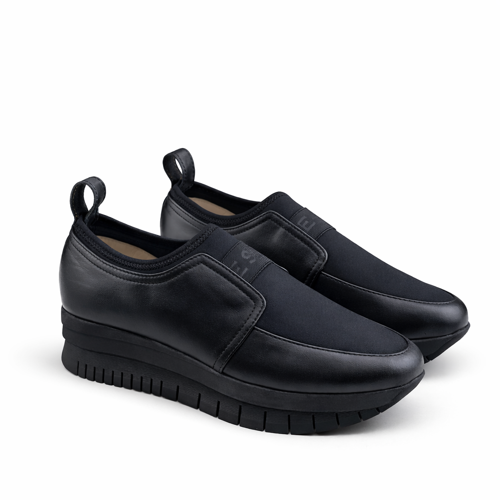 0622 chaussure Sneaker femme en cuir noir