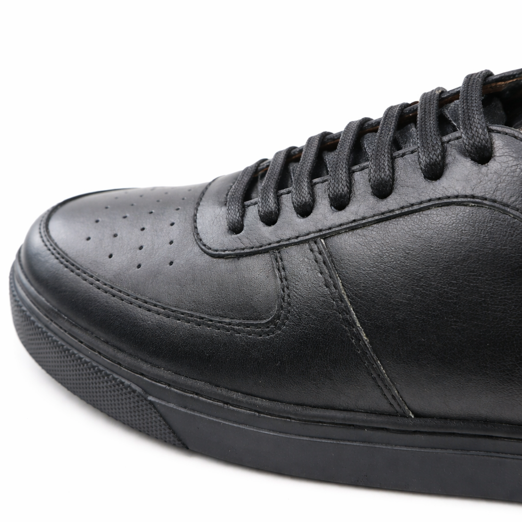0161 Chaussure Sneaker Homme en cuir  noir