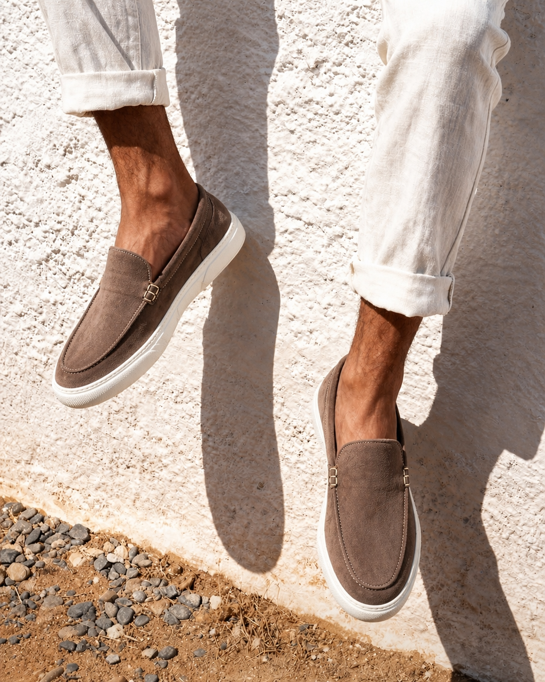 0147 chaussure mocassin  homme en cuir gris