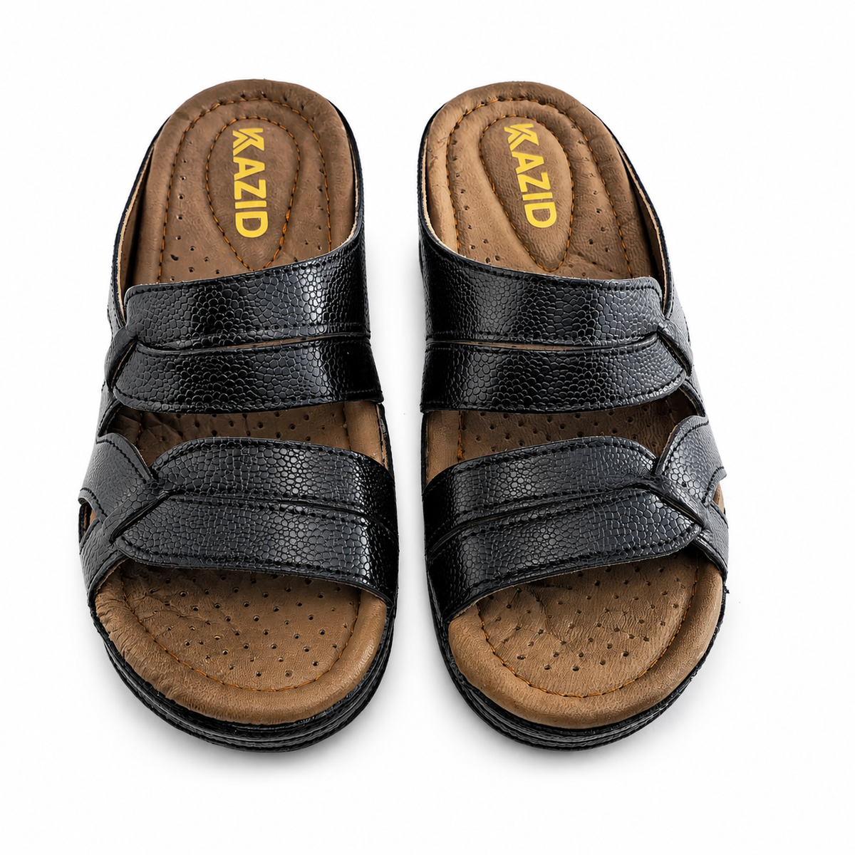 0621 sandale médical en cuir femme noir