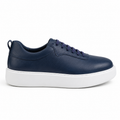 0902 Chaussure Sneaker Homme en cuir bleumarin