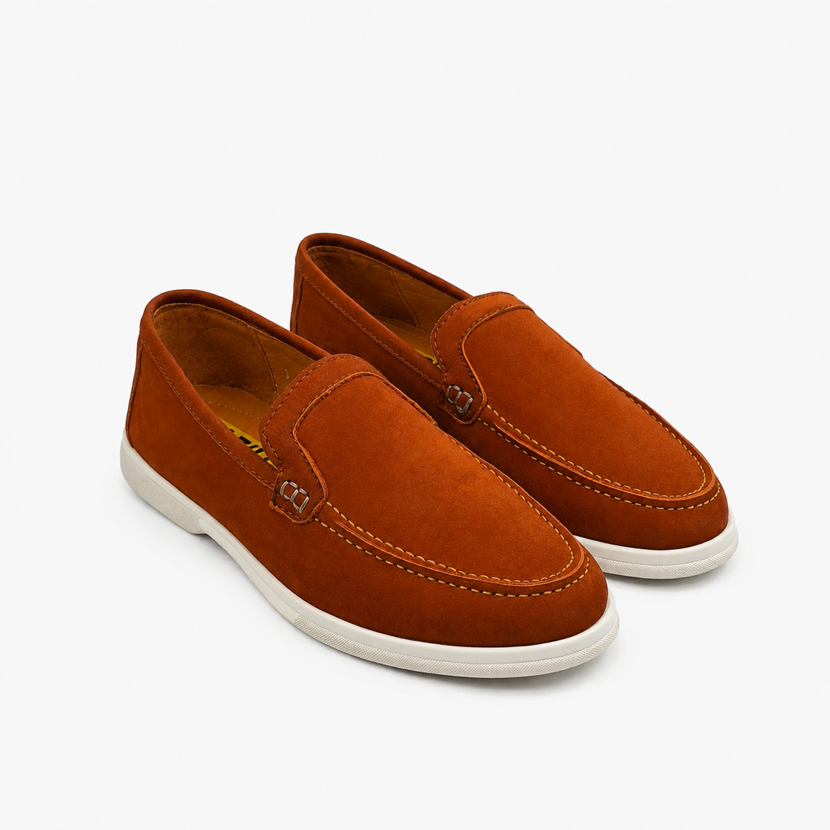 0115 chaussure Femme en cuir daim orange