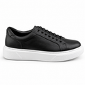 Sneaker Homme en Cuir Noir et Blanc 0224 | Lemusc.ma