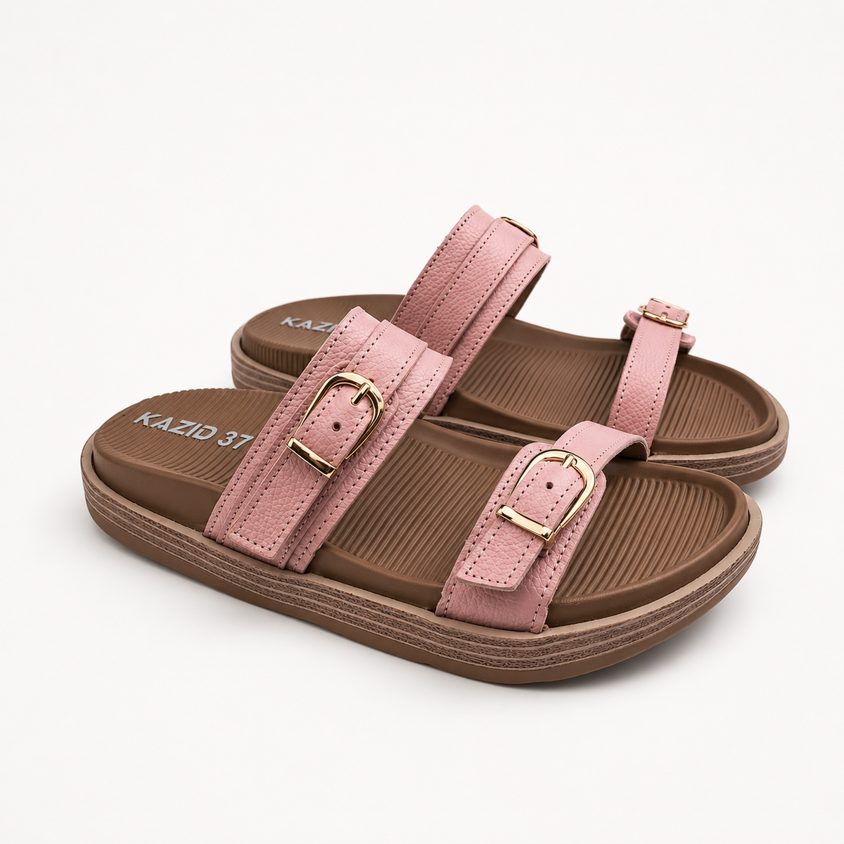 042 sandale médical femme en cuir rose