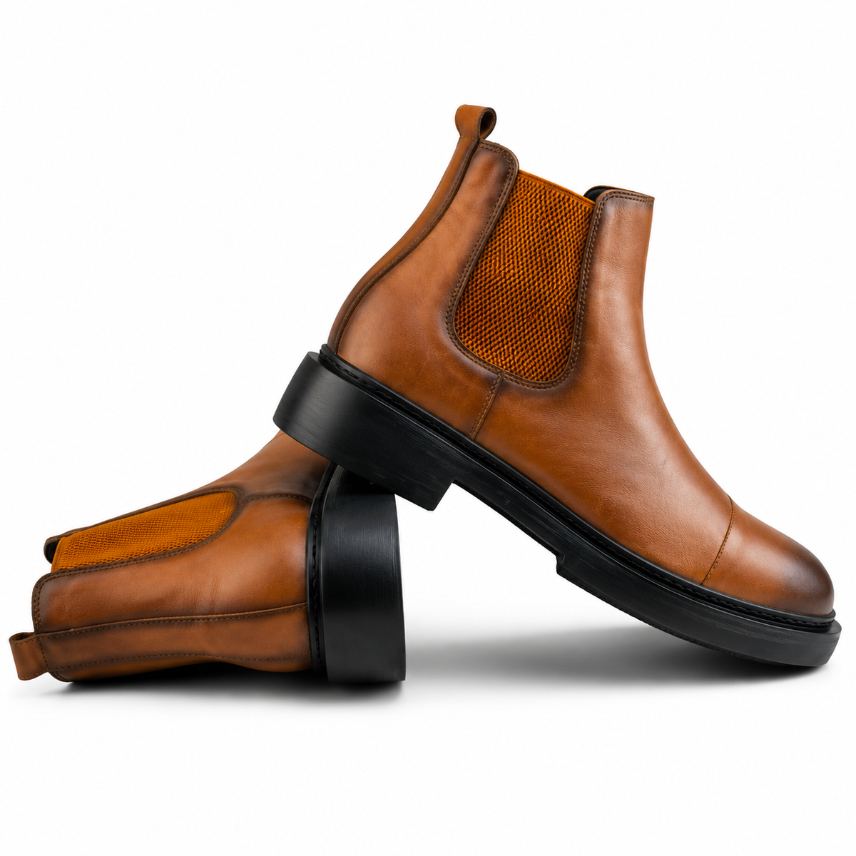033 bouttine homme en cuir tabac