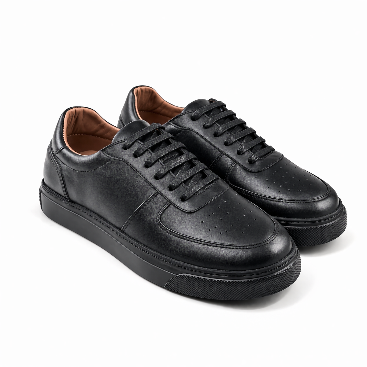 0161 Chaussure Sneaker Homme en cuir  noir