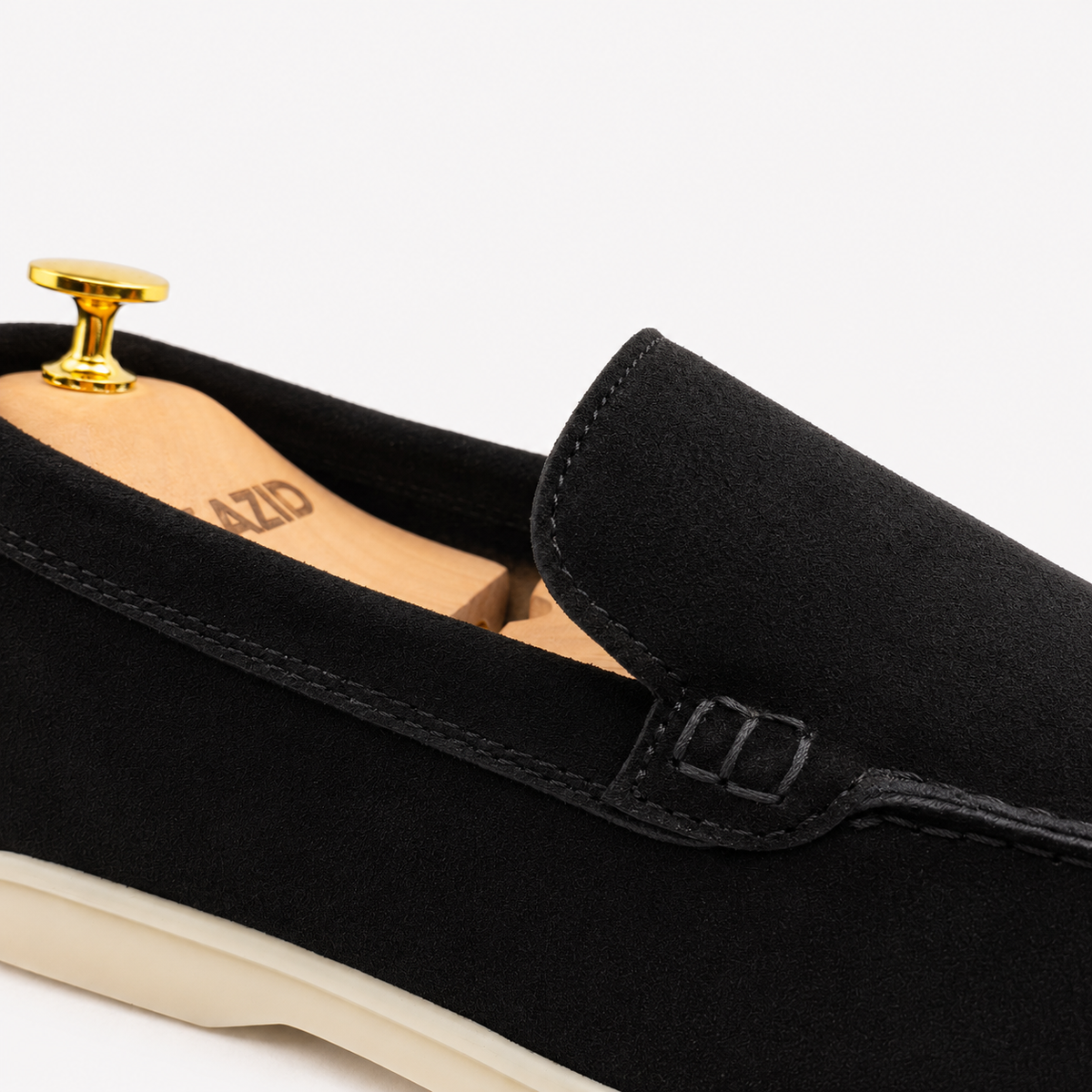 0110 Chaussures Homme Mocassins sports en cuir daim noir