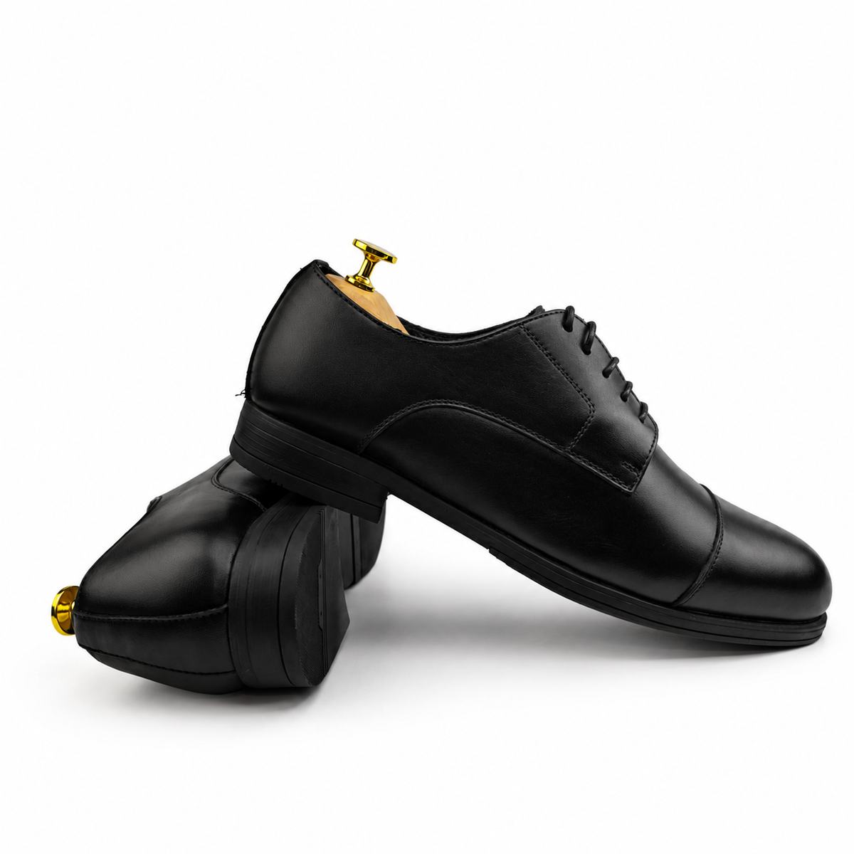 0322 Chaussures Homme  en cuir noir
