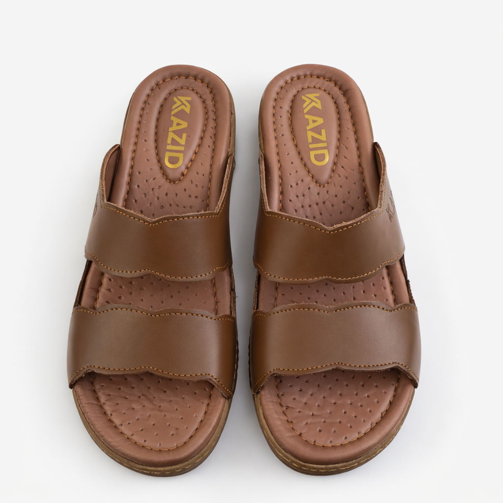 047 sandale médical en cuir femme marron tabac