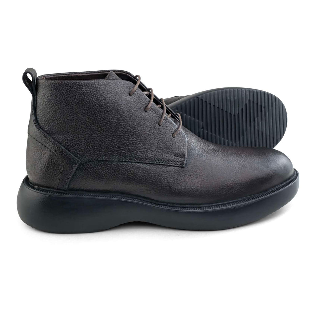 Bottine Homme en Cuir Noir et Marron 0305 | Lemusc.ma