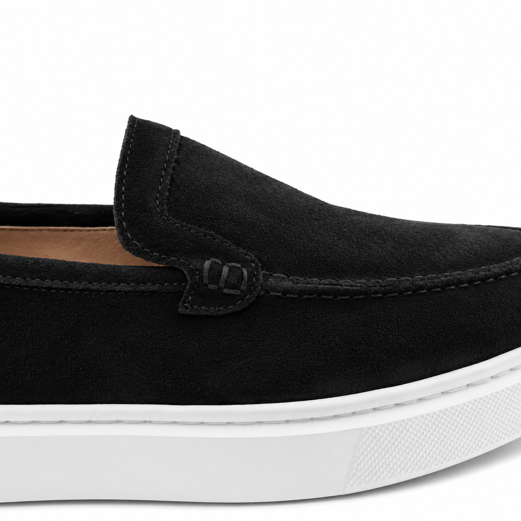 0109 Chaussures Homme  en cuir daim  noir