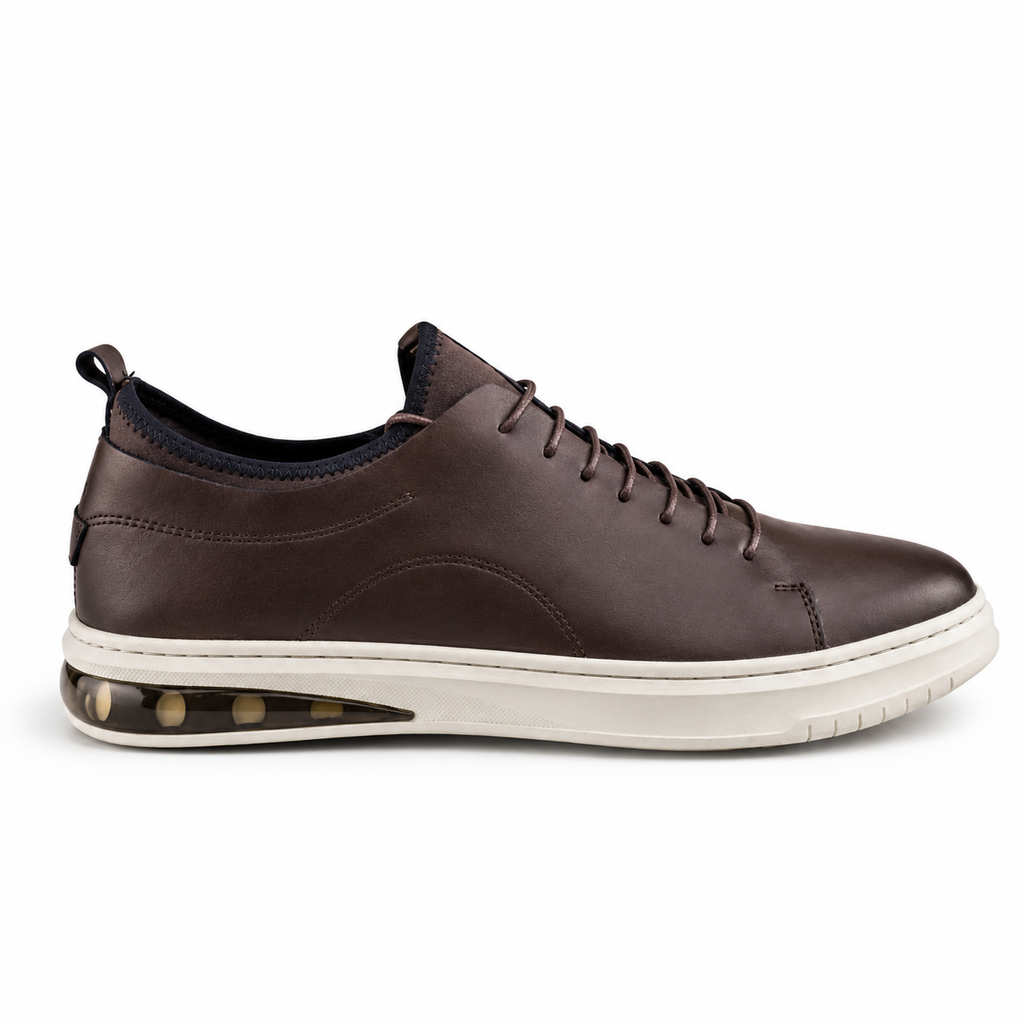 0171 Chaussure Sneaker Homme en cuir  marron