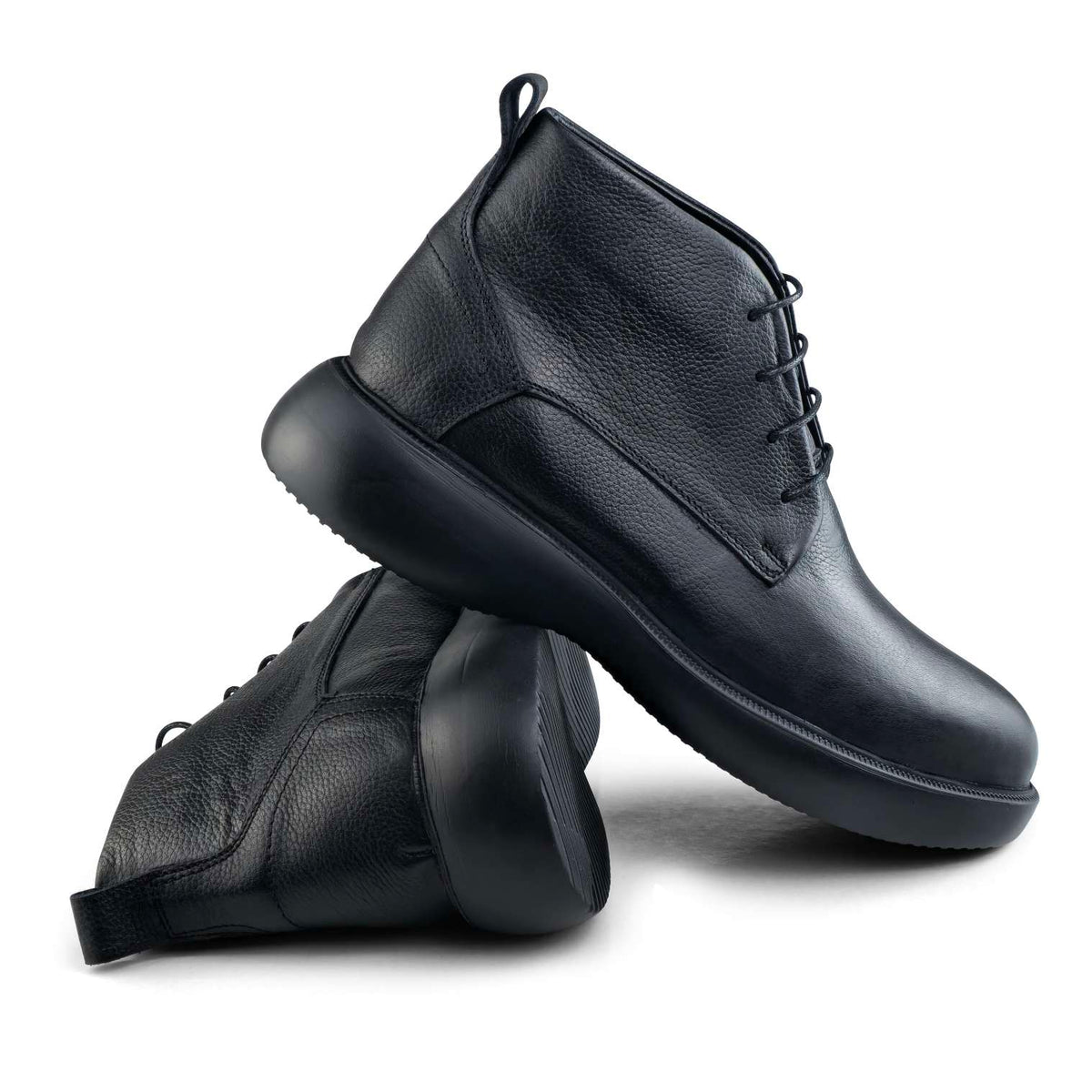 0305 bouttine en cuir homme noir