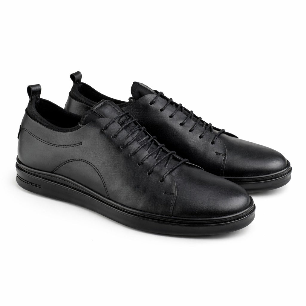 0171 Chaussure Sneaker Homme en cuir  noir
