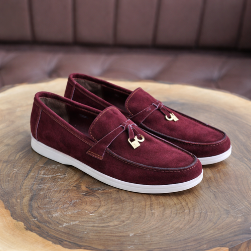 0116 chaussure Femme en cuir daim Bordeaux