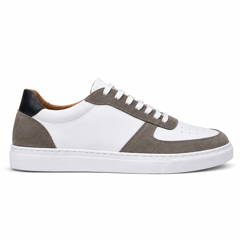 0161 Chaussure Sneaker Homme en cuir  blanc