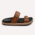 042 sandale médical femme en cuir tabac