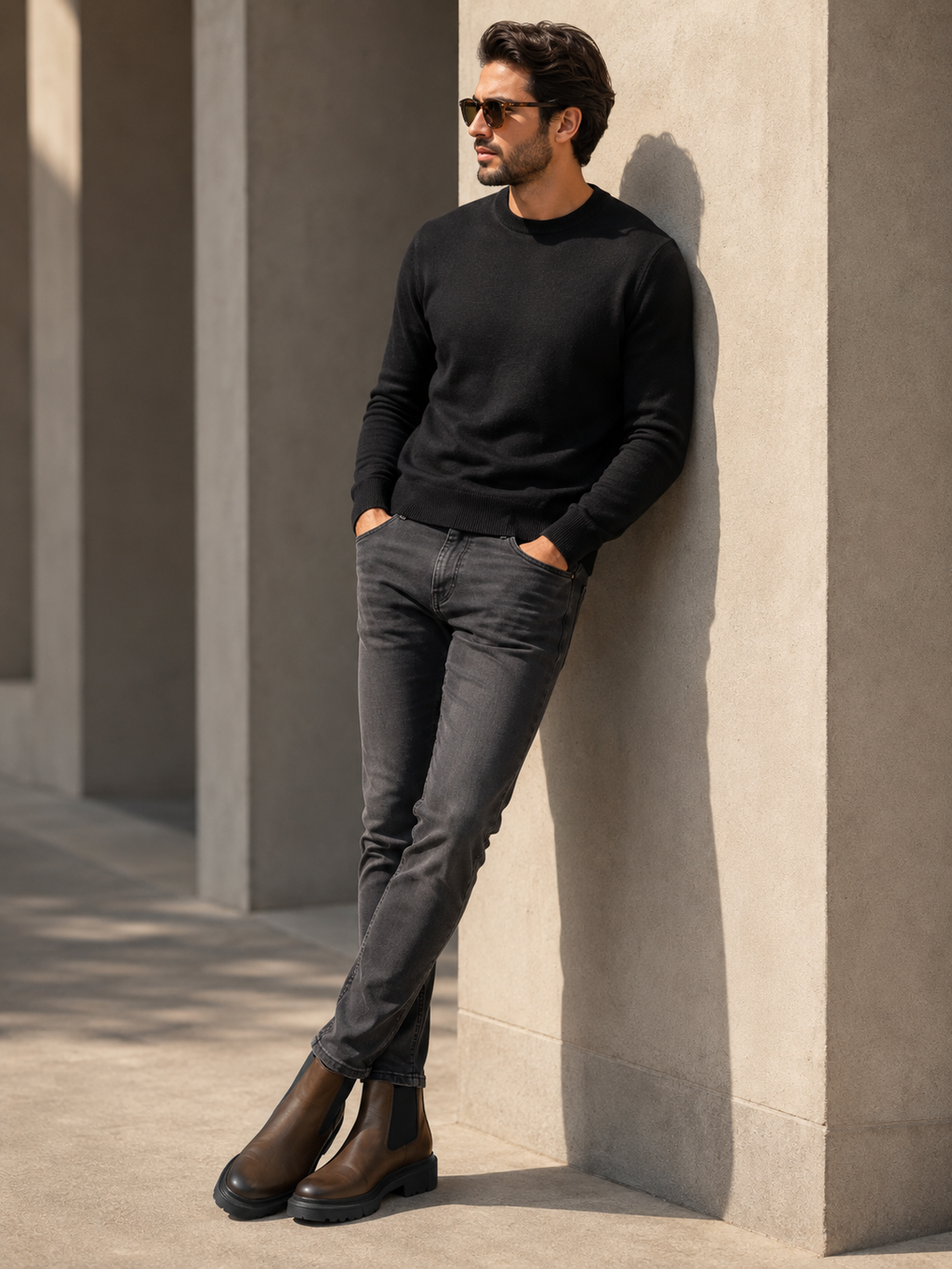 0310 bouttine Chelsea en cuir homme marron