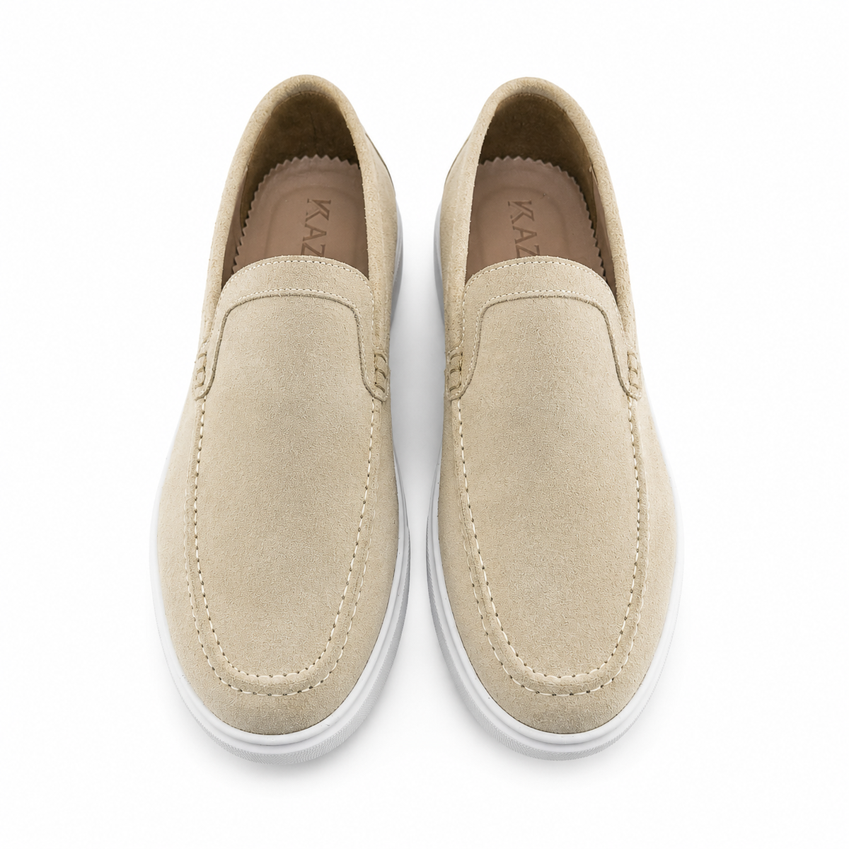 0109 Chaussures homme en cuir daim beige