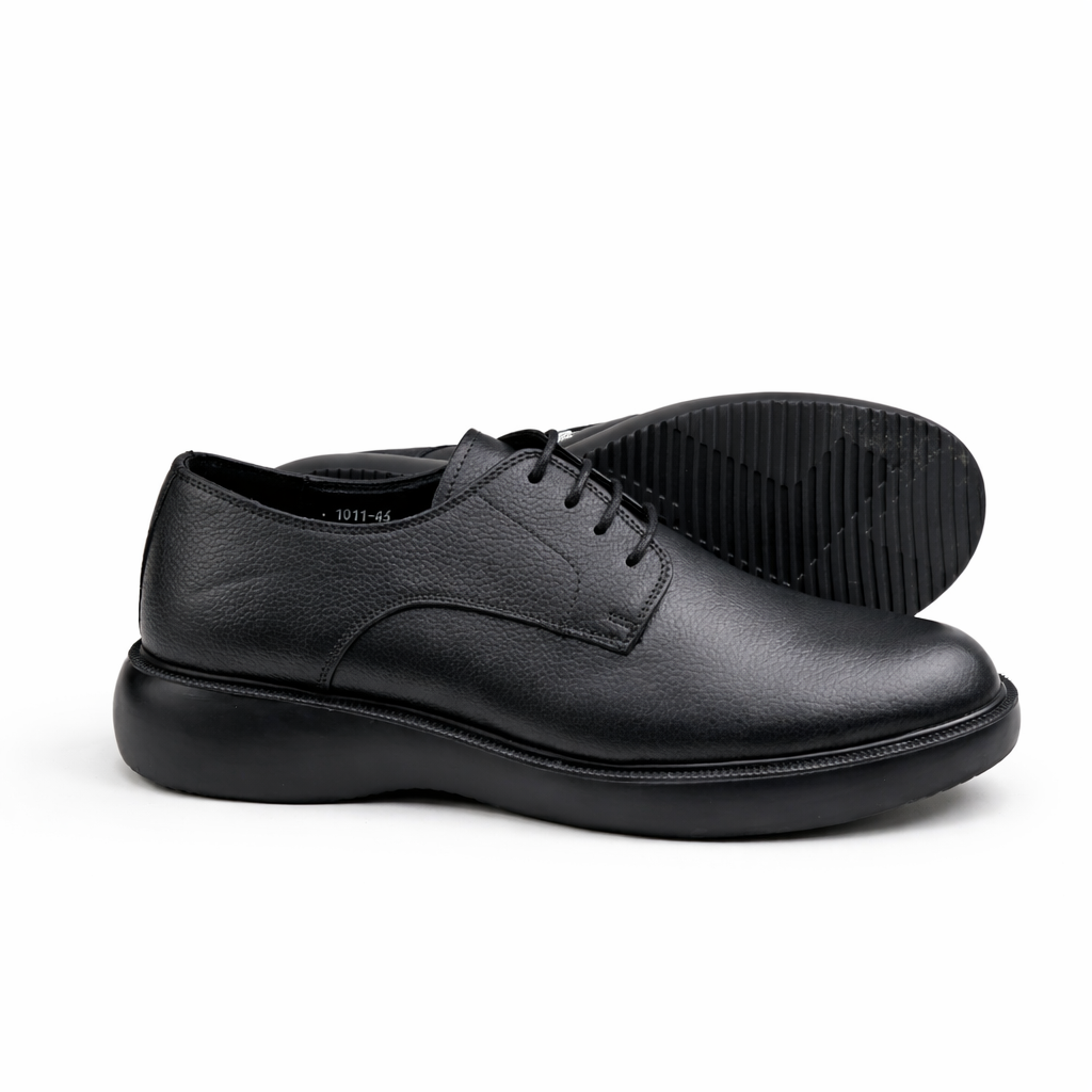 0316 chaussure confort cuir  noir