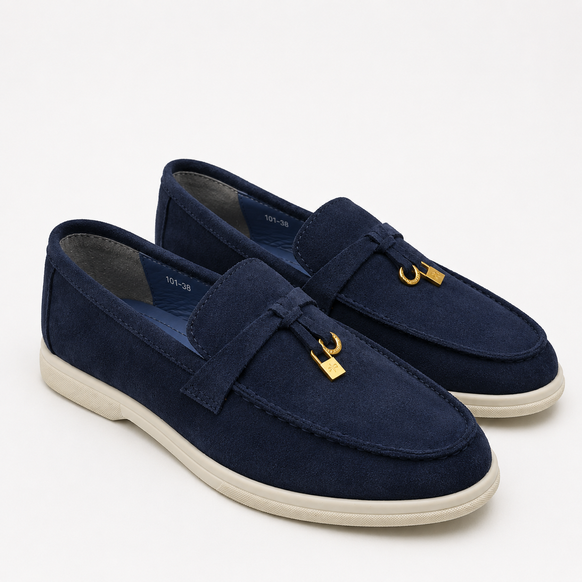 0116 sabot  en cuir daim  Femme bleu roi
