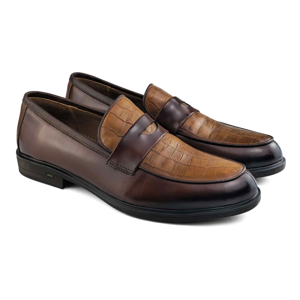 0144 Chaussure Sneaker Homme en cuir marron