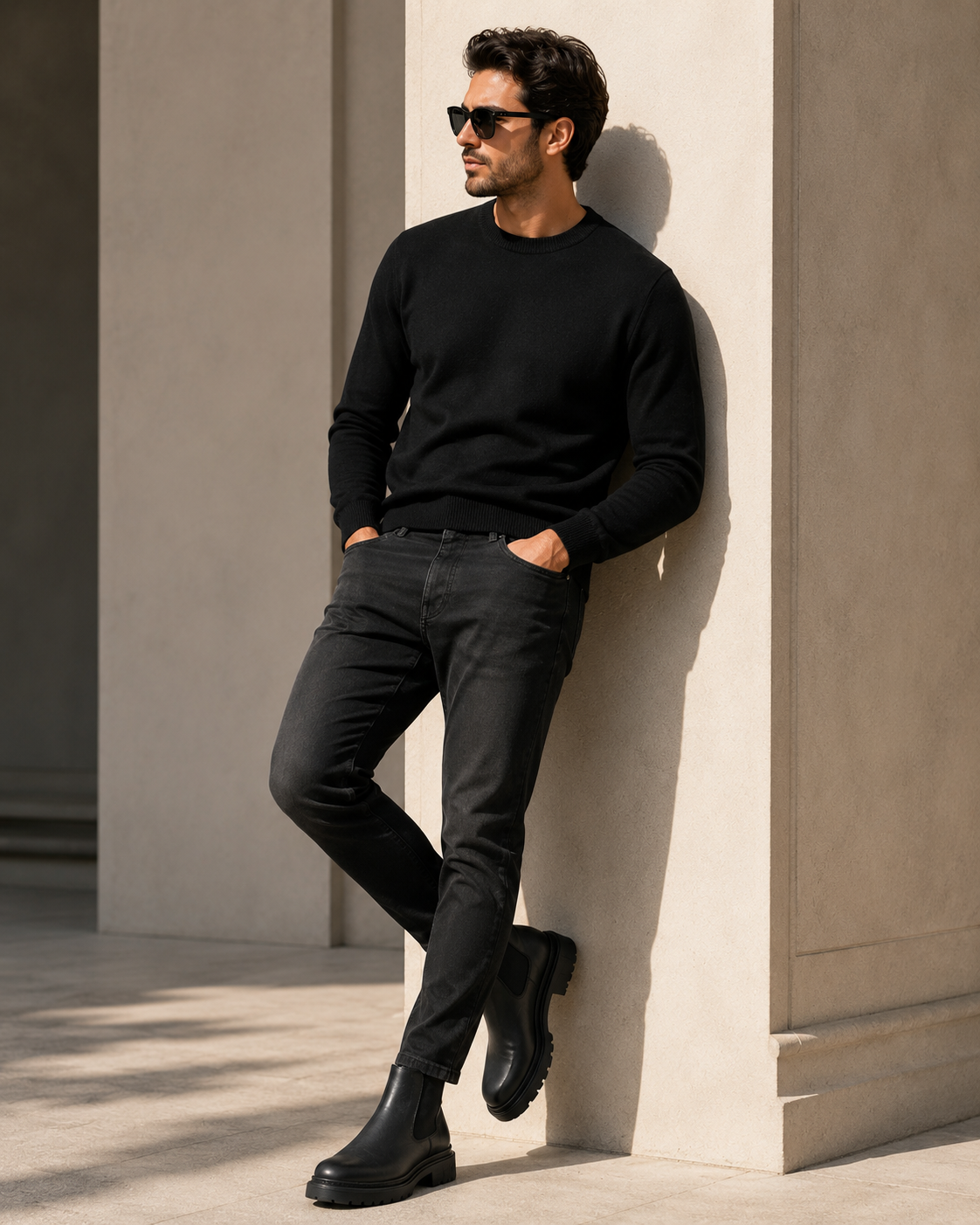 Bottines Homme en Cuir Noir 0310 | Lemusc.ma