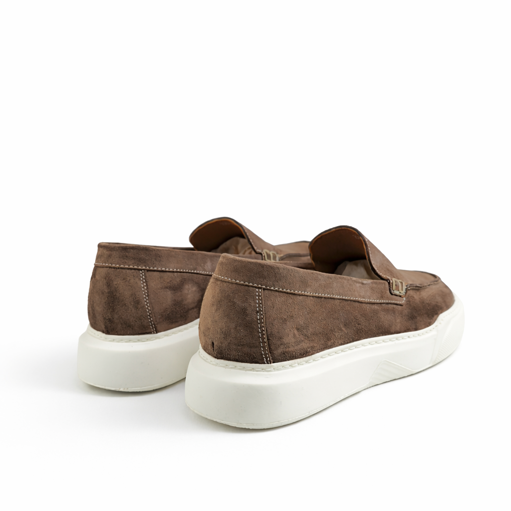 0147 chaussure mocassin  homme en cuir gris
