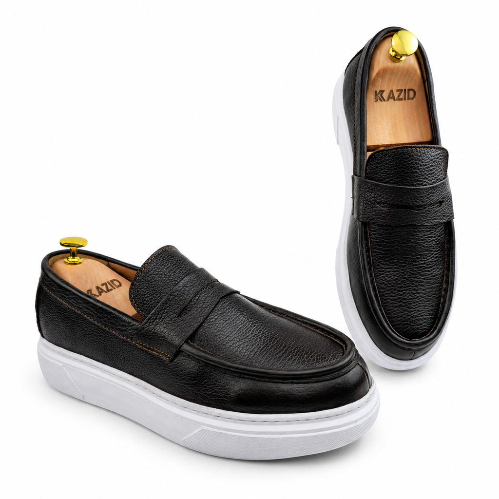 054 Chaussures Homme Mocassins sports en cuir  marron