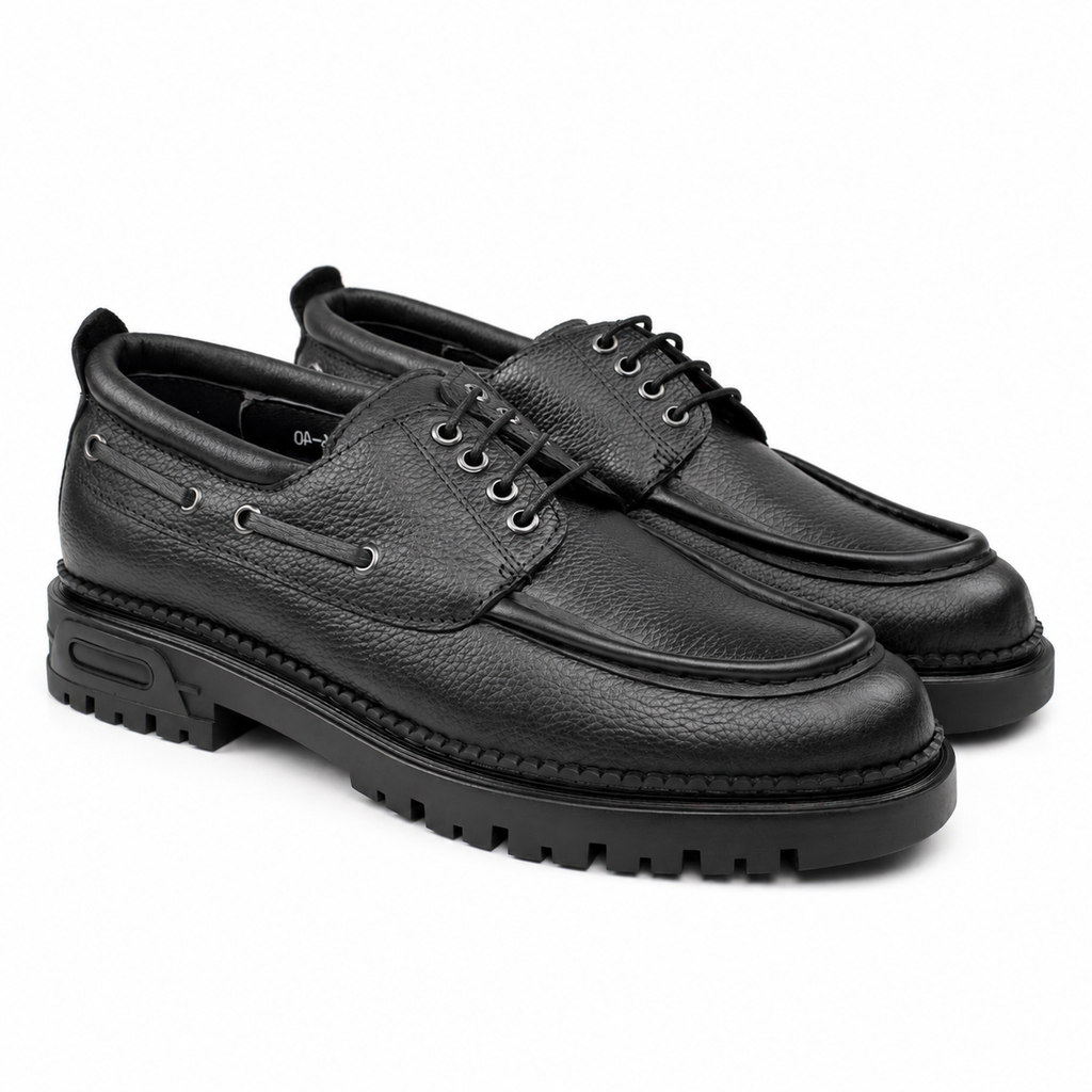 0556 chaussure Richelieu homme en cuir noir