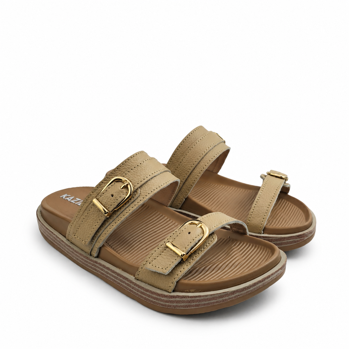 042 sandale médical femme en cuir beige