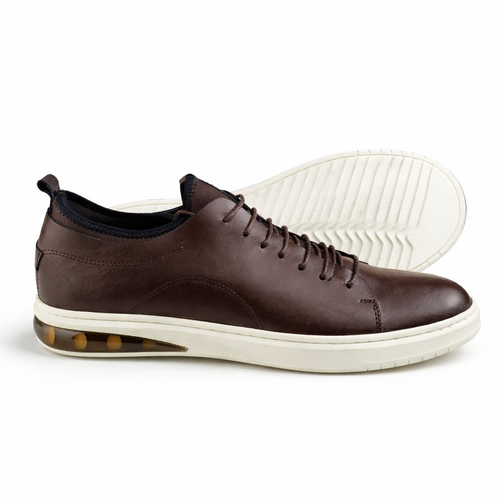 0171 Chaussure Sneaker Homme en cuir  marron