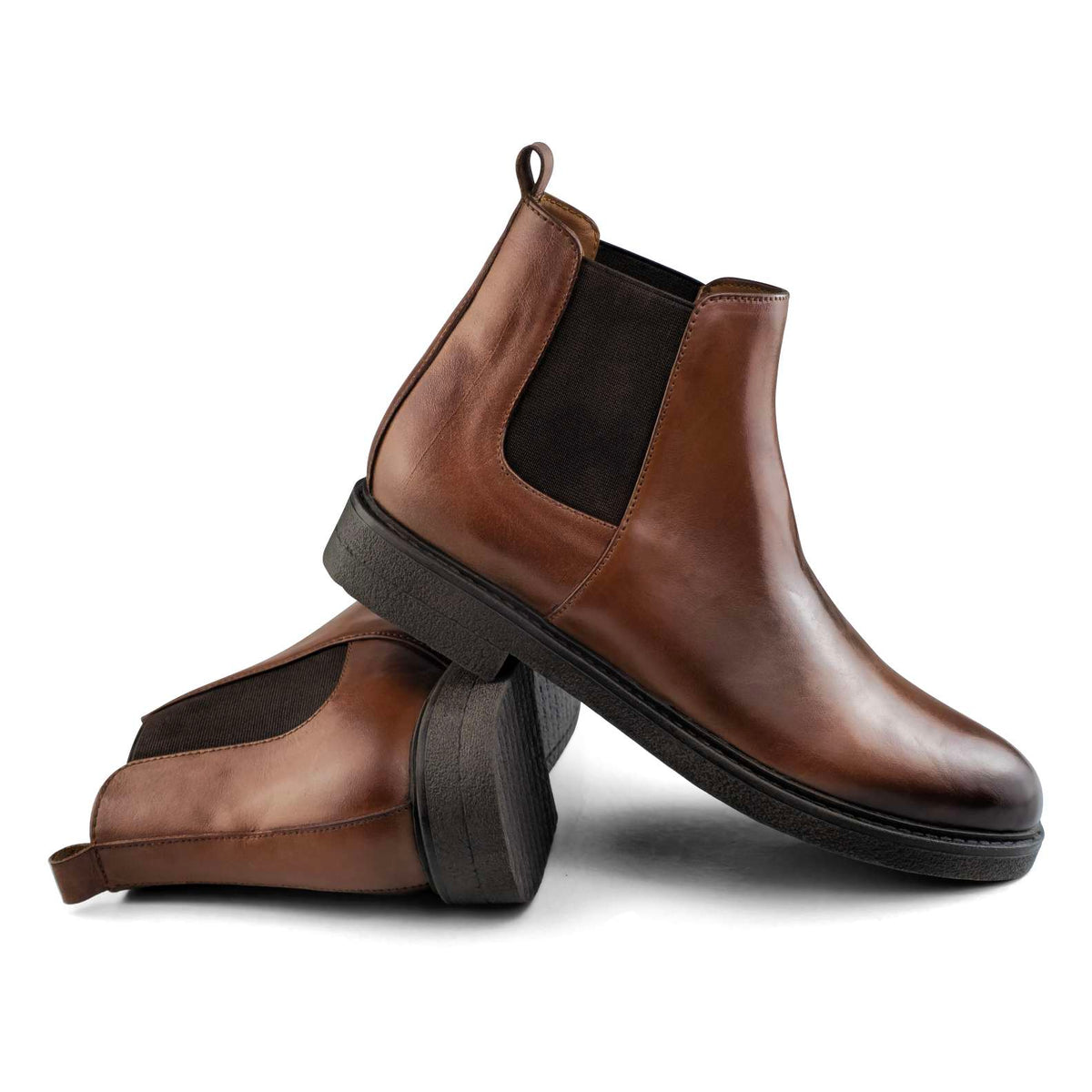 0312  BOTTINE EN CUIR homme tabac