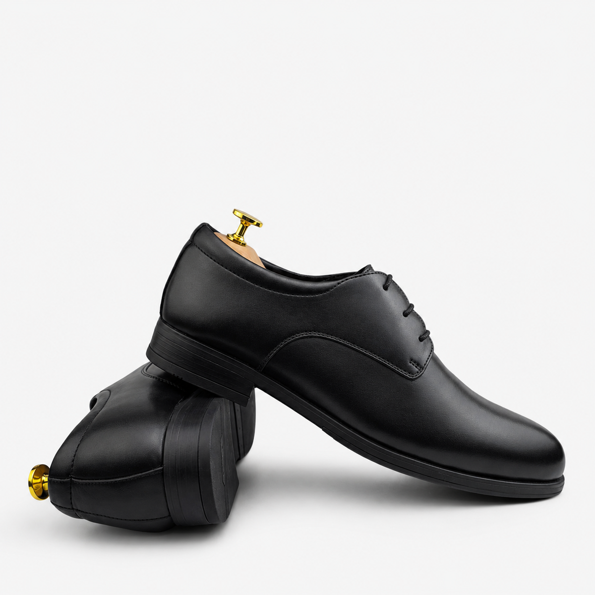 0320 Chaussures Homme  en cuir noir